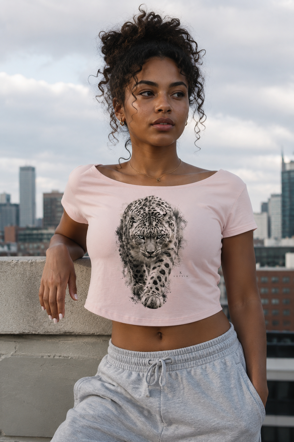 Leopard Off-Shoulder Tee