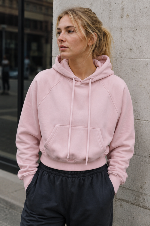 City Scape Cropped Hoodie