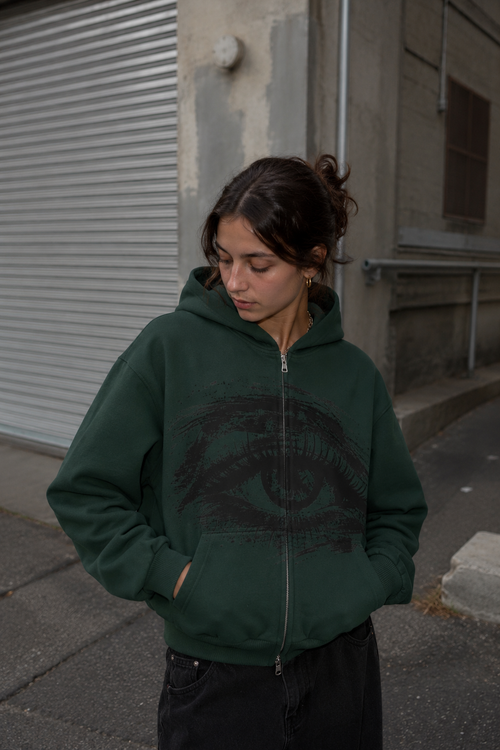 All Eyes Zip Up Heavyweight Hoodie