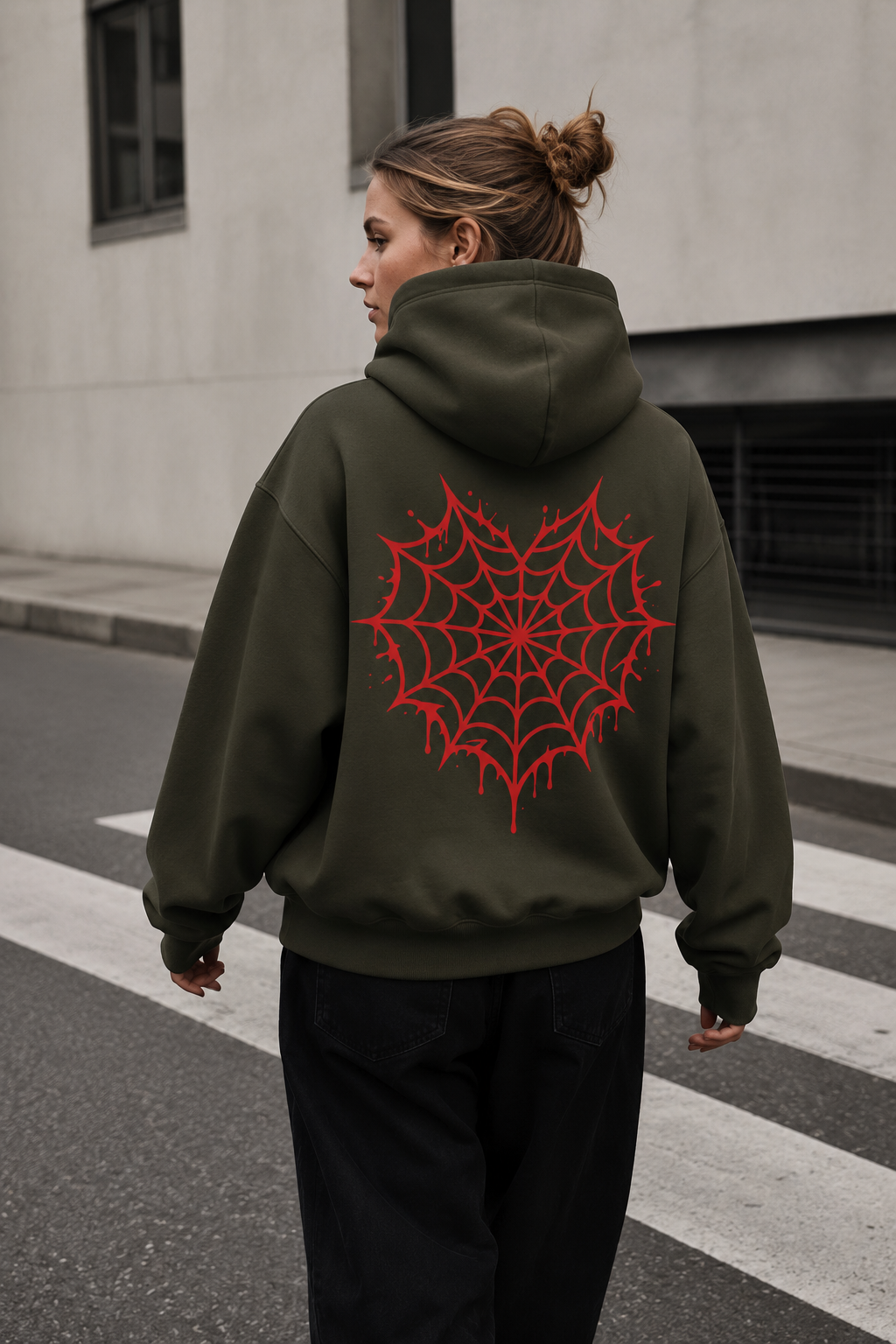 Spiderweb Single Snap Hoodie