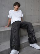 Give You Roses Barrel Leg Jeans