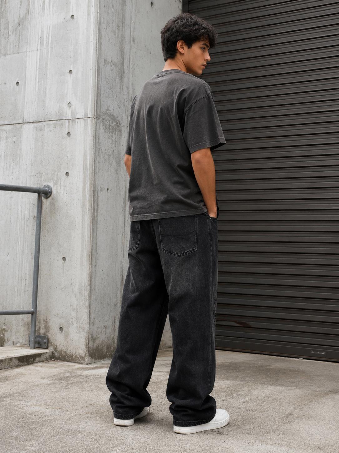 Give You Roses Barrel Leg Jeans