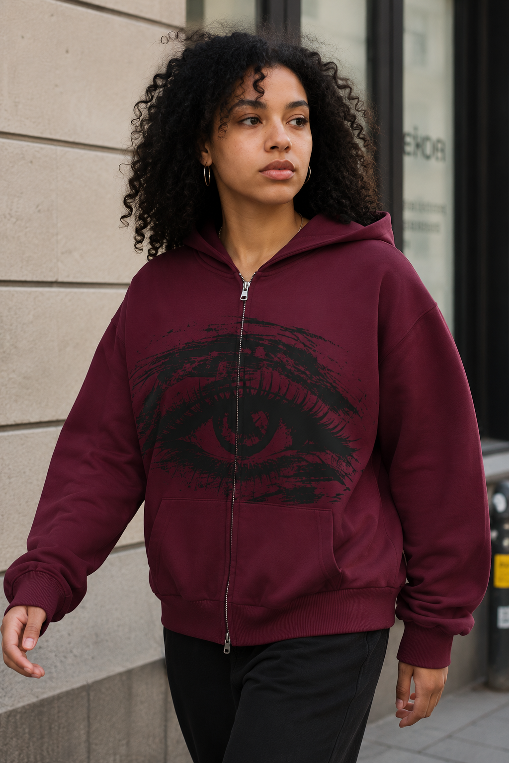 All Eyes Zip Up Heavyweight Hoodie