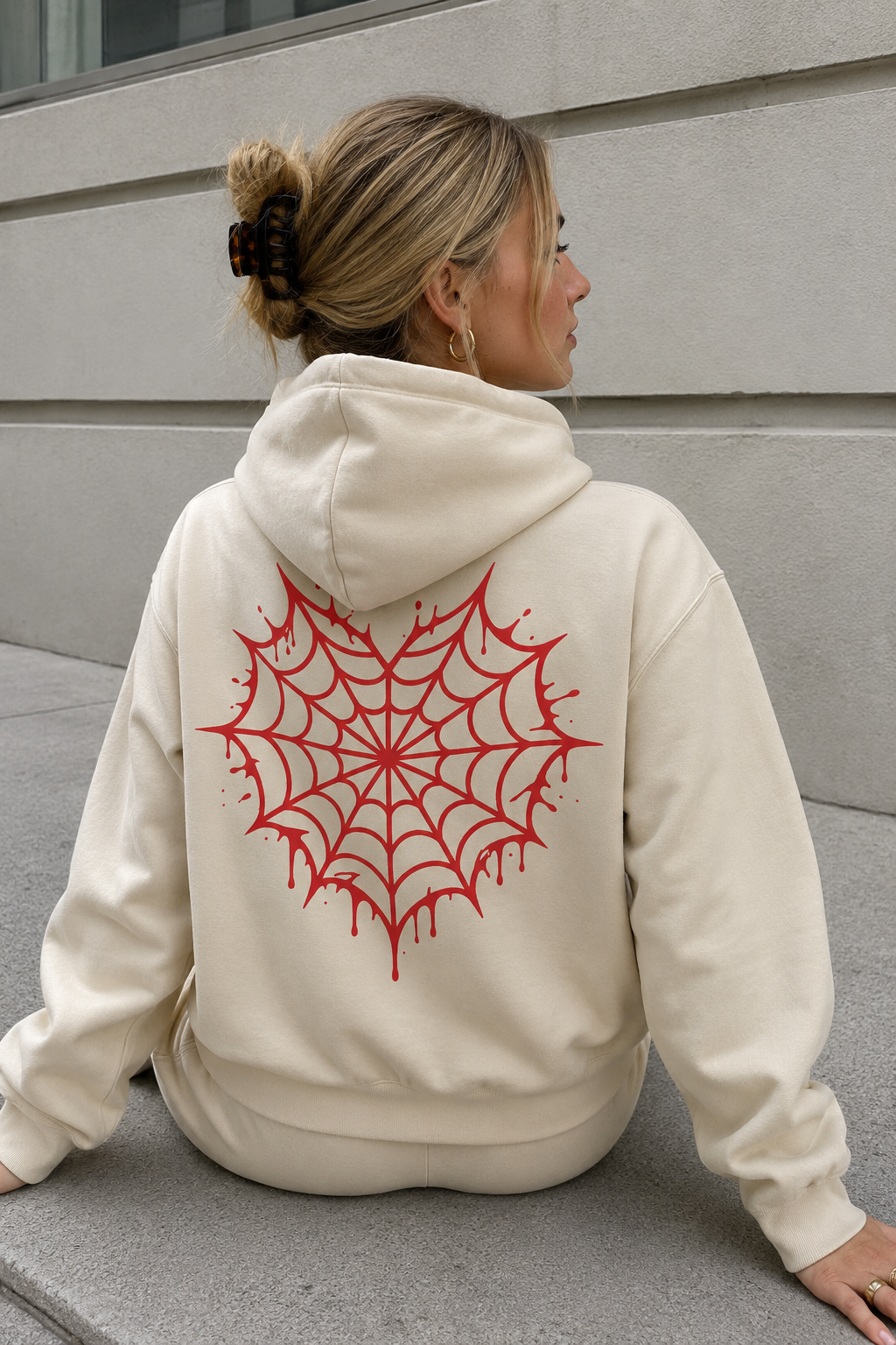 Spiderweb Single Snap Hoodie