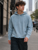 Yin & Yang Frayed-Hem Hoodie