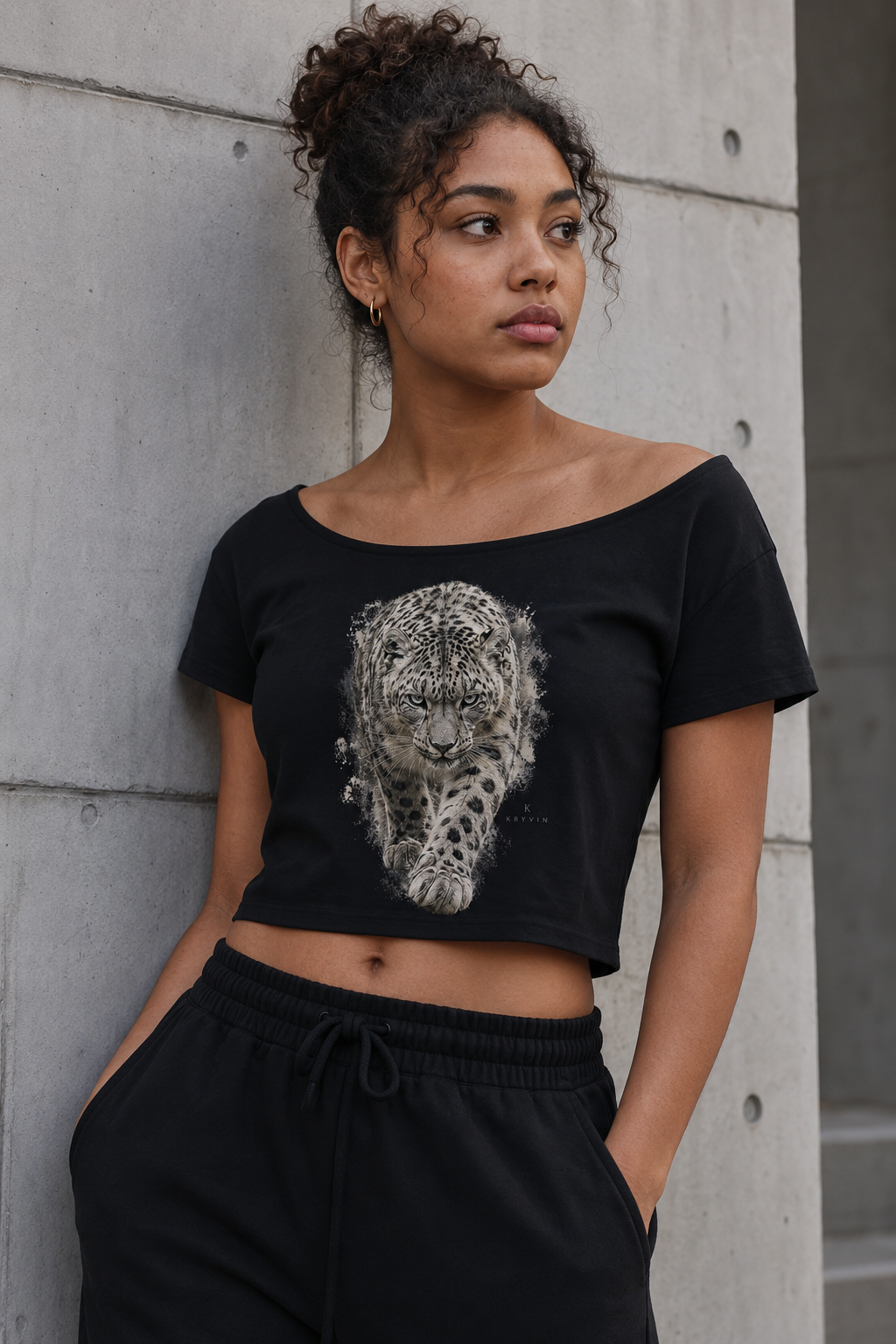 Leopard Off-Shoulder Tee