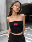 Cherry Cropped Yoga Tube Top